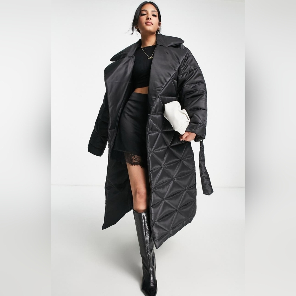 ASOS Design Quilted Maxi Puffer Coat